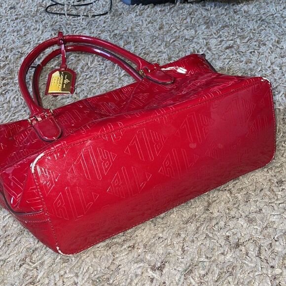 Ralph Lauren Vintage Ferrari Red Leather Handbag Glossy Shoulder Purse - Picture 6 of 16